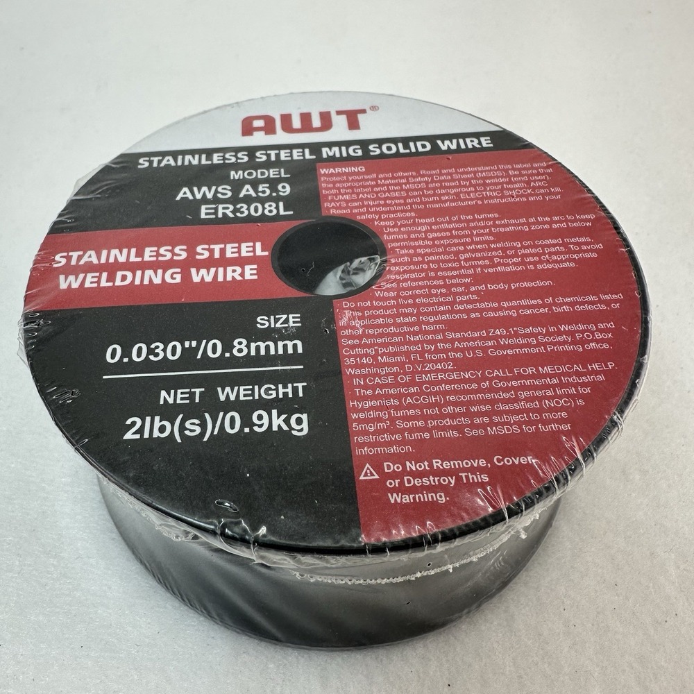 AWT ER308L Stainless Steel MIG Welding Wire .030" 0.8mm 2LB AWS A5.9 New